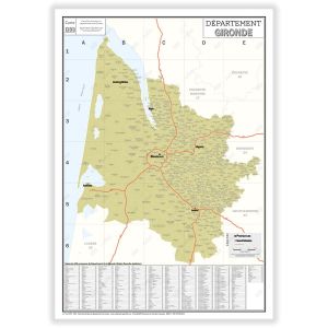 Carte du département de la Gironde (33)