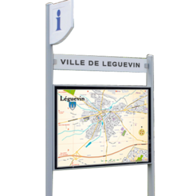 Panneau d'information relais service tourisme cartographie