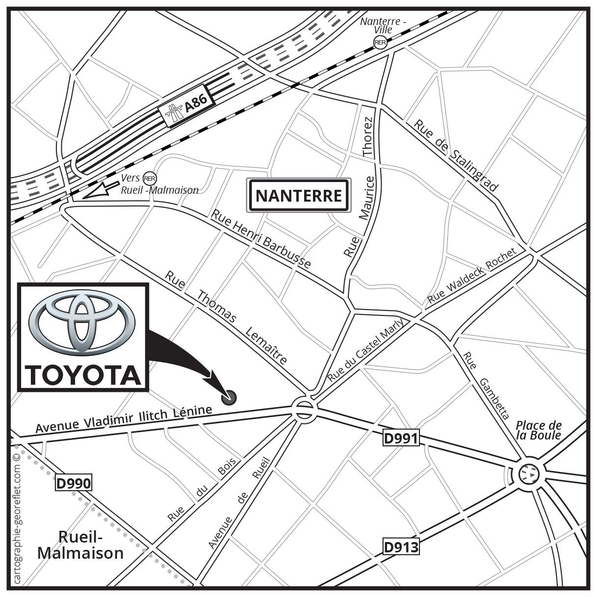 Plan d'accès de site commercial