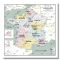 Carte de France administrative des régions - modèle vintage - 100x100cm - Poster plastifié