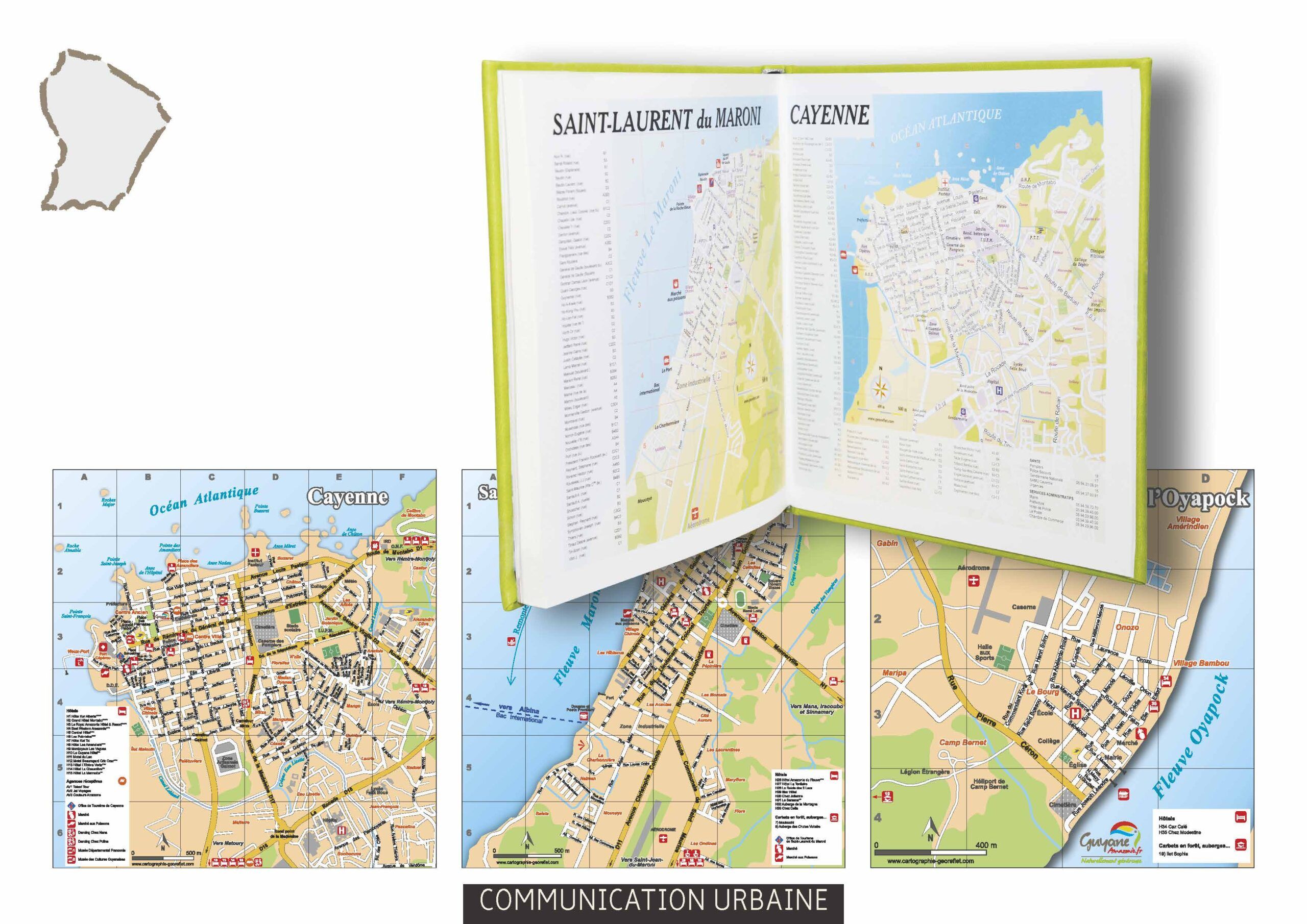 Plans de villes pour l'édition Géo Reflet Cartographie