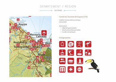 Carte de randonnée avec circuit touristique