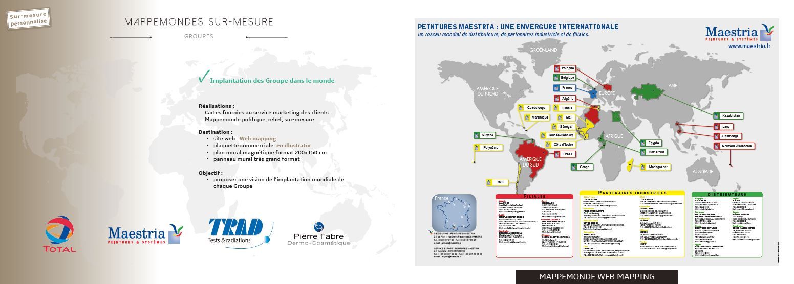 Mappemondes sur mesure pour les entreprises