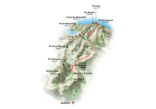 Illustration cartographique paysagère en perspective