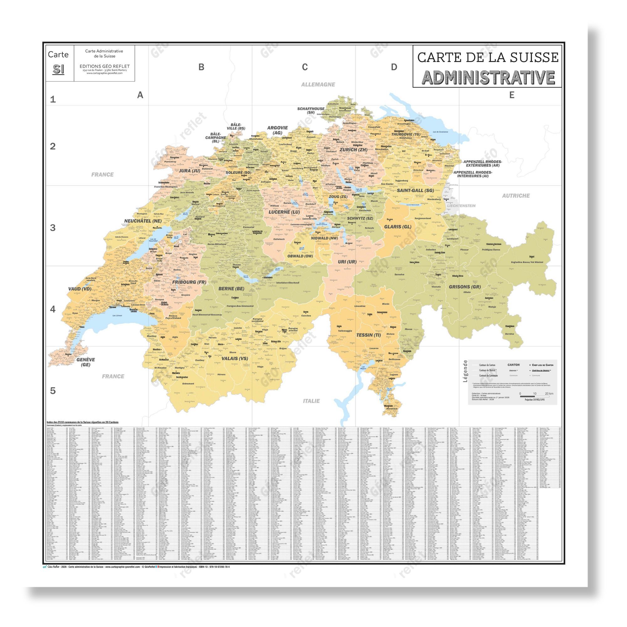 Carte Administrative de la Suisse