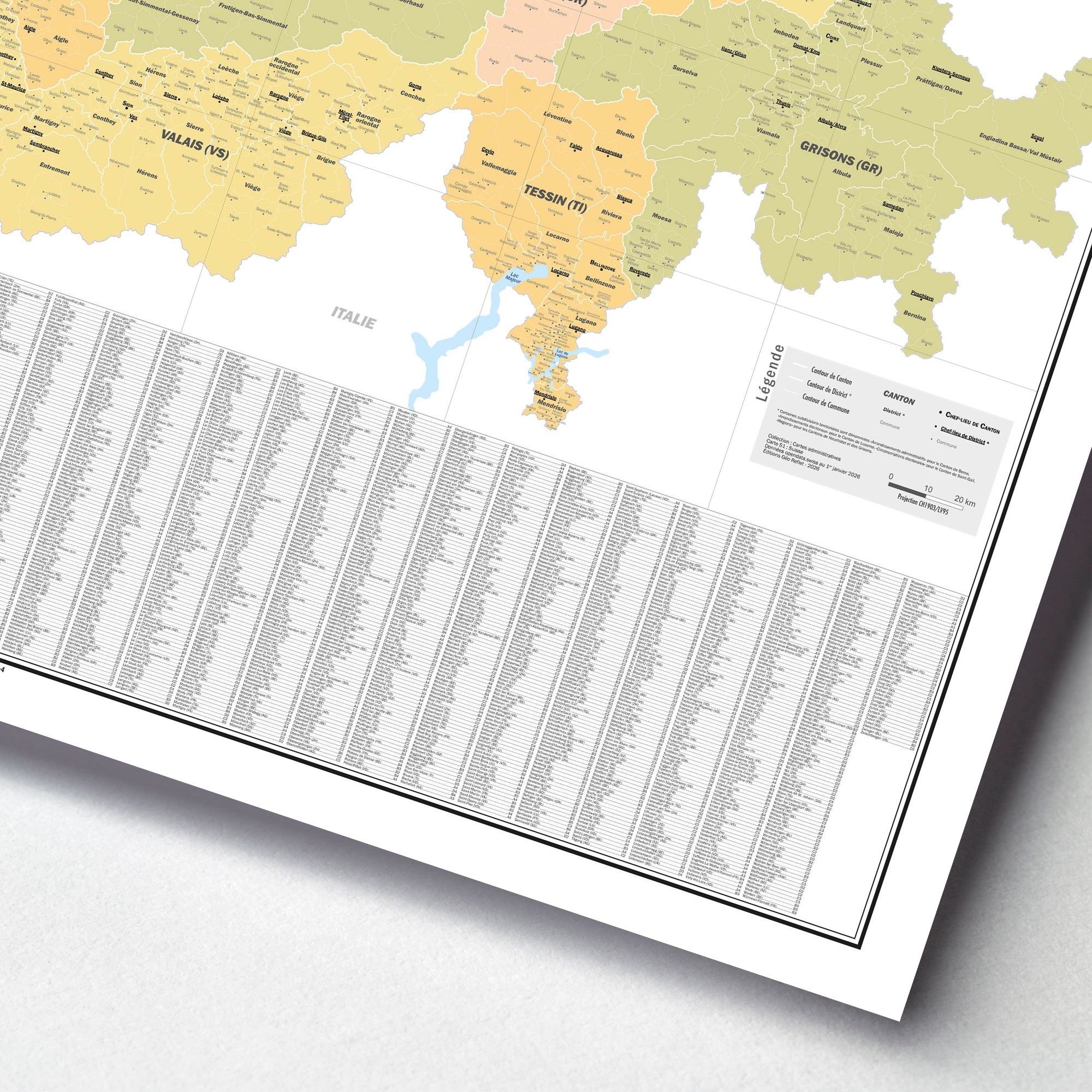Carte Administrative de la Suisse - extrait
