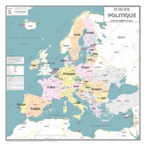 Carte Europe 100x100cm