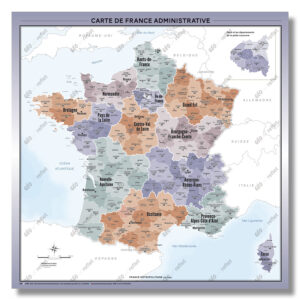 Carte de France routière - Magnétique et plastifiée 100x100cm