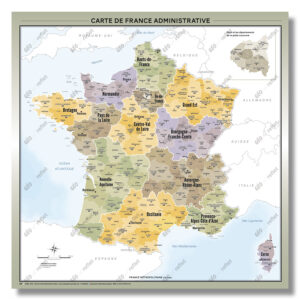 Carte de France Administrative modèle Topaze