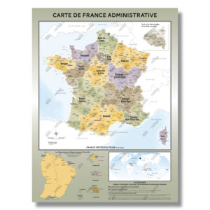 Carte de France administrative - modèle Topaze