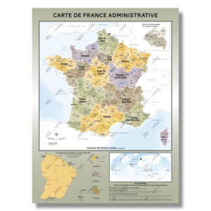 Poster à Gratter Régions & Départements Français avec lieux à