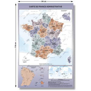 Carte de France administrative - modèle Aventurine