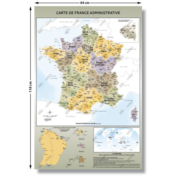 Carte de France Administrative modèle Topaze