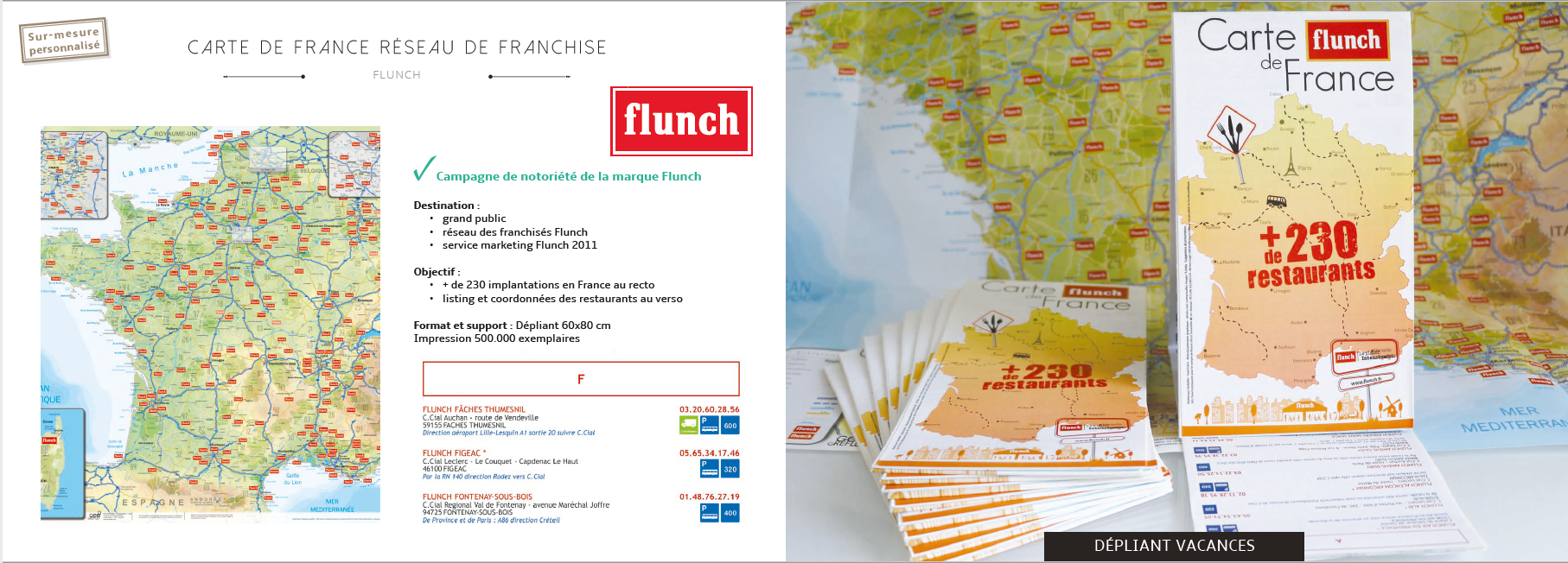Carte de France géolocalisation de points mailing postal et publicité