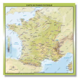 Carte de France Physique : Relief et hydrographie