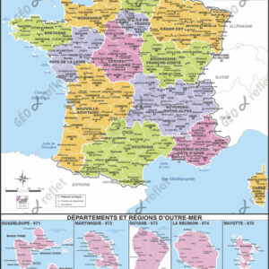 Carte de France et DROM Vecteur