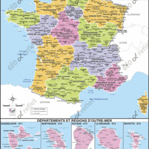 Carte de France et DROM Vecteur