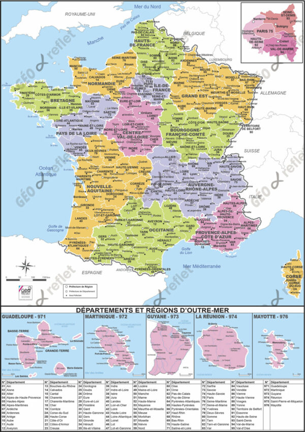 Carte de France et DROM Vecteur