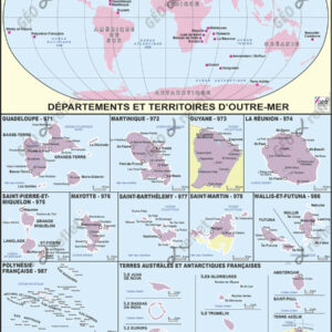 Carte de France Outre-Mer vecteur