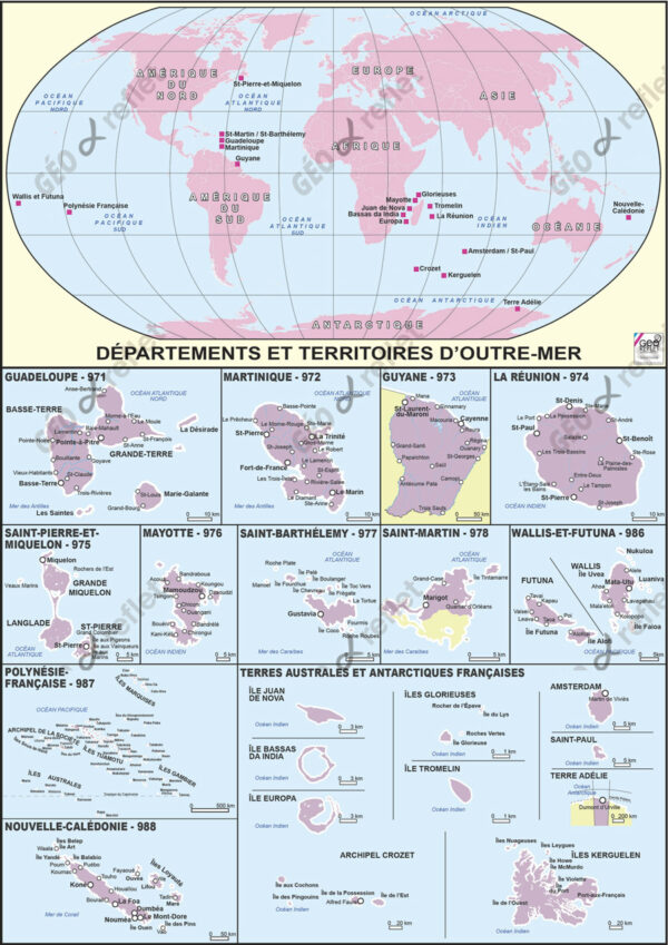 Carte de France Outre-Mer vecteur