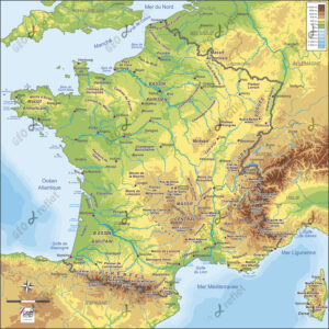 Carte de France relief vecteur