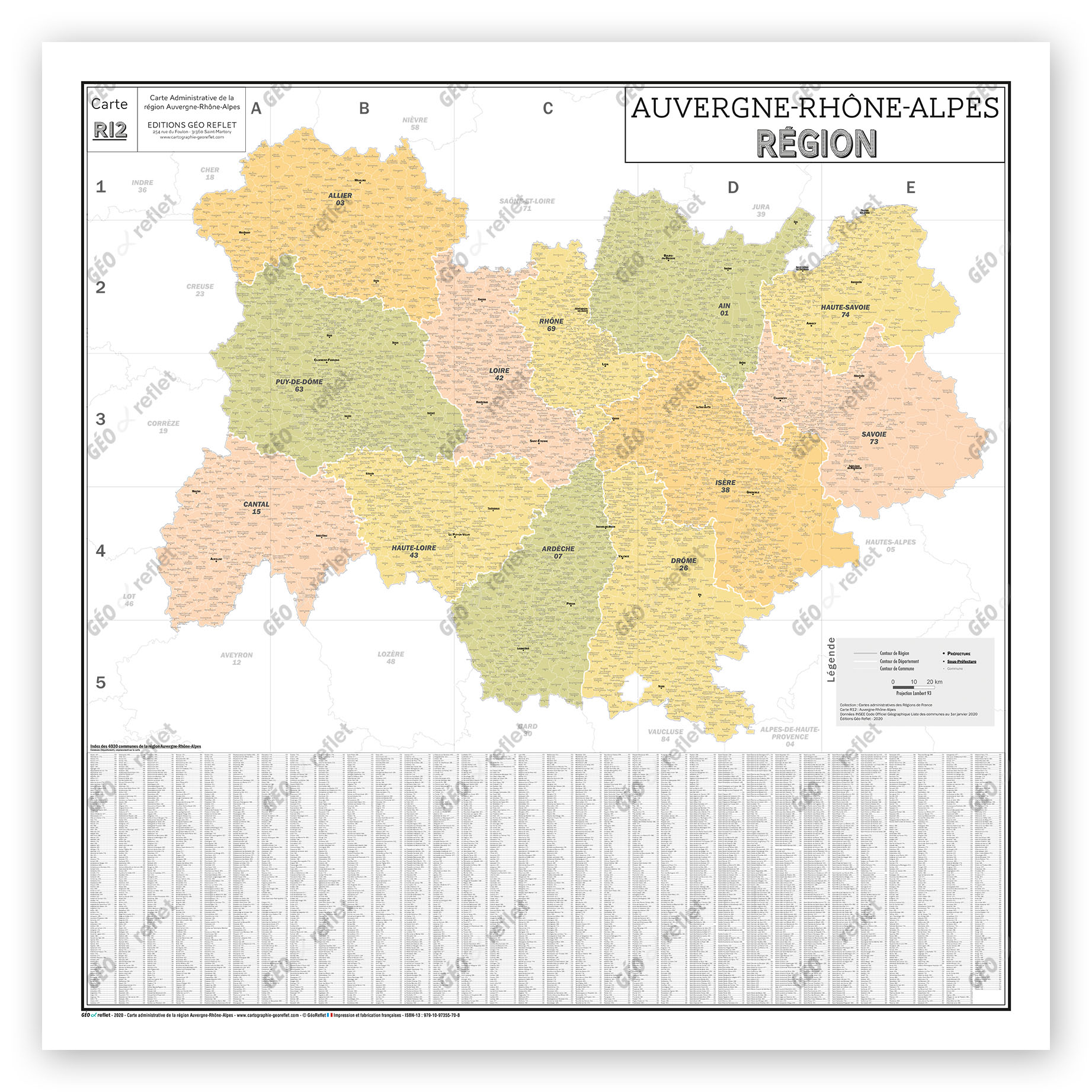 Carte plastifiée Région Hauts de France