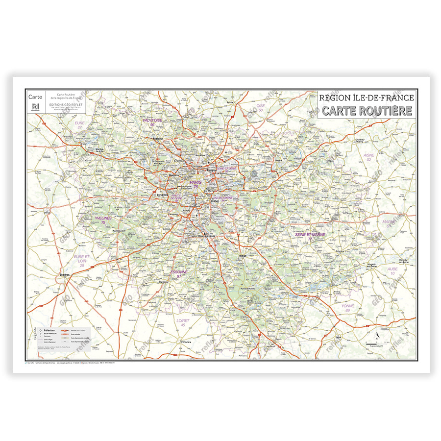 Carte plastifiée Région Hauts de France