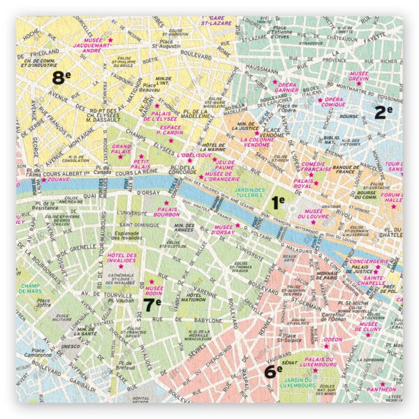 Extrait cartographique du Plan de Paris, extrait centré sur le 7e arrondissement