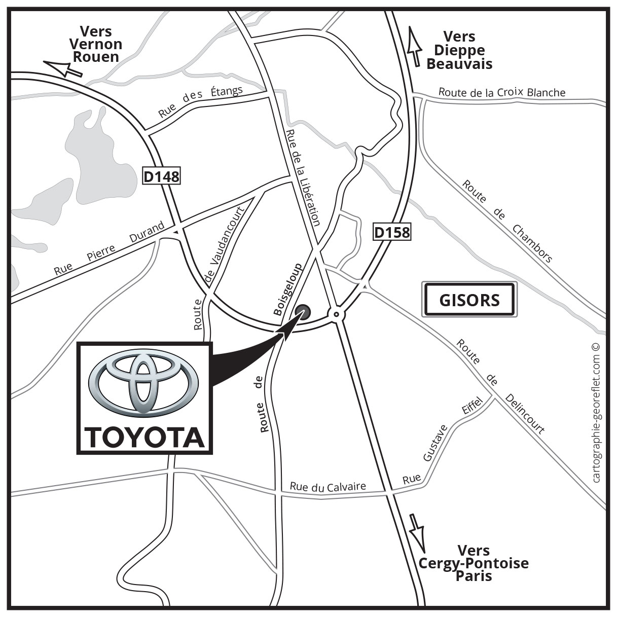 Plan d'accès de site commercial