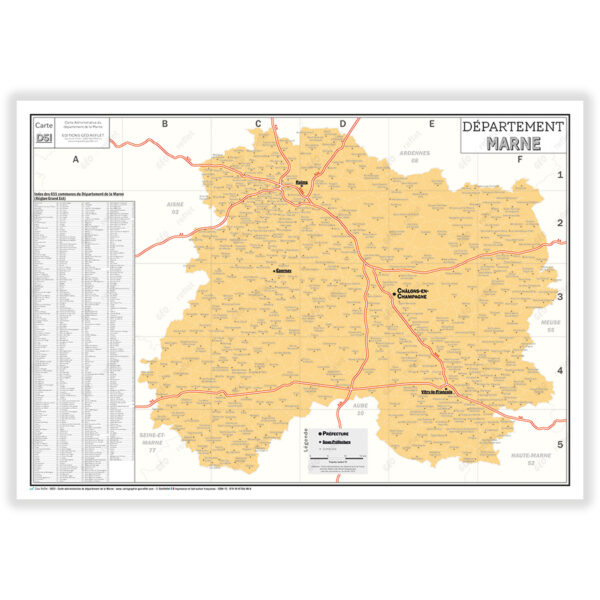 Carte du département de la Marne