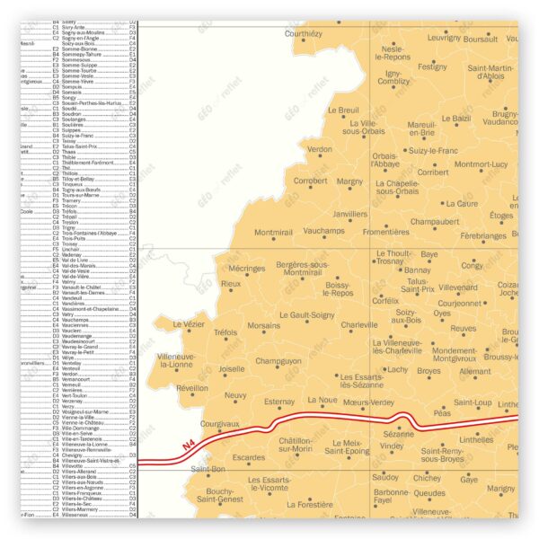 Carte du département de la Marne, extrait