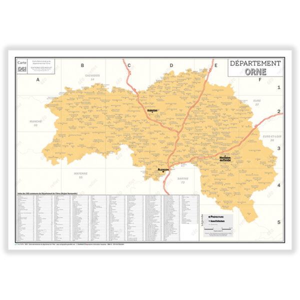 Carte du département de l'Orne