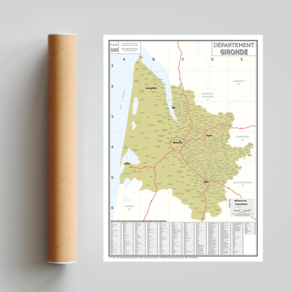 33 - Département de la Gironde - Carte géographique – Image 3