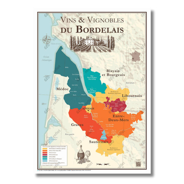carte vins et vignobles du bordelais