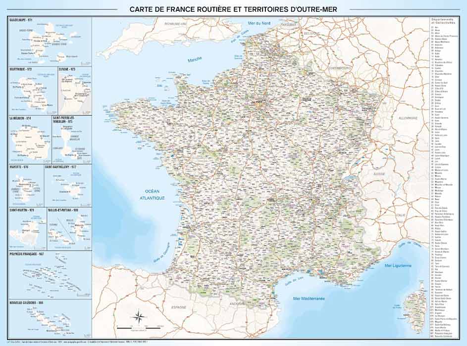 Carte de France routière & DROM