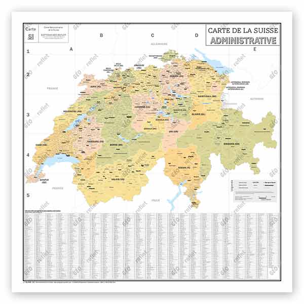 Carte Administrative de la Suisse