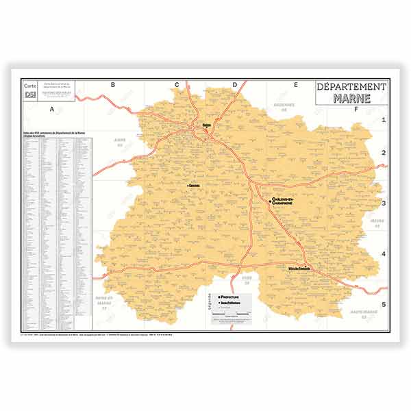 Carte de région administrative de la Marne