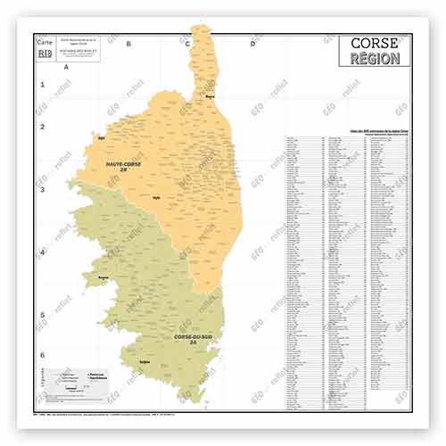 Carte de région administrative Corse