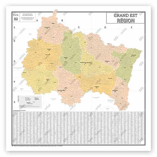 Carte de région administrative Grand Est