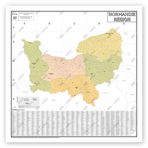 Carte de région administrative Normandie