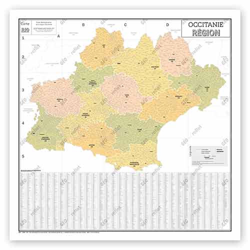 Carte de région administrative Occitanie