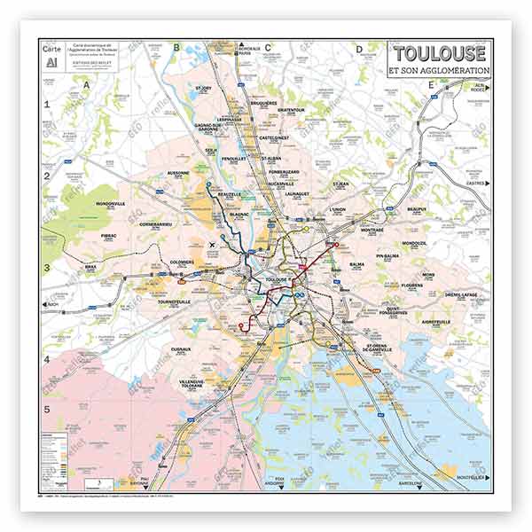 Carte routière et économique de Toulouse et son agglomération