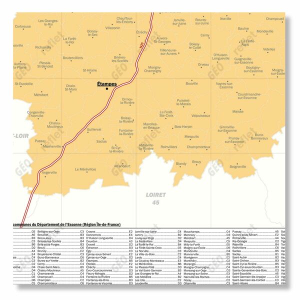 Carte du département de l'Essonne - extrait