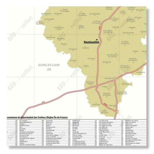 Carte du département des Yvelines - extrait