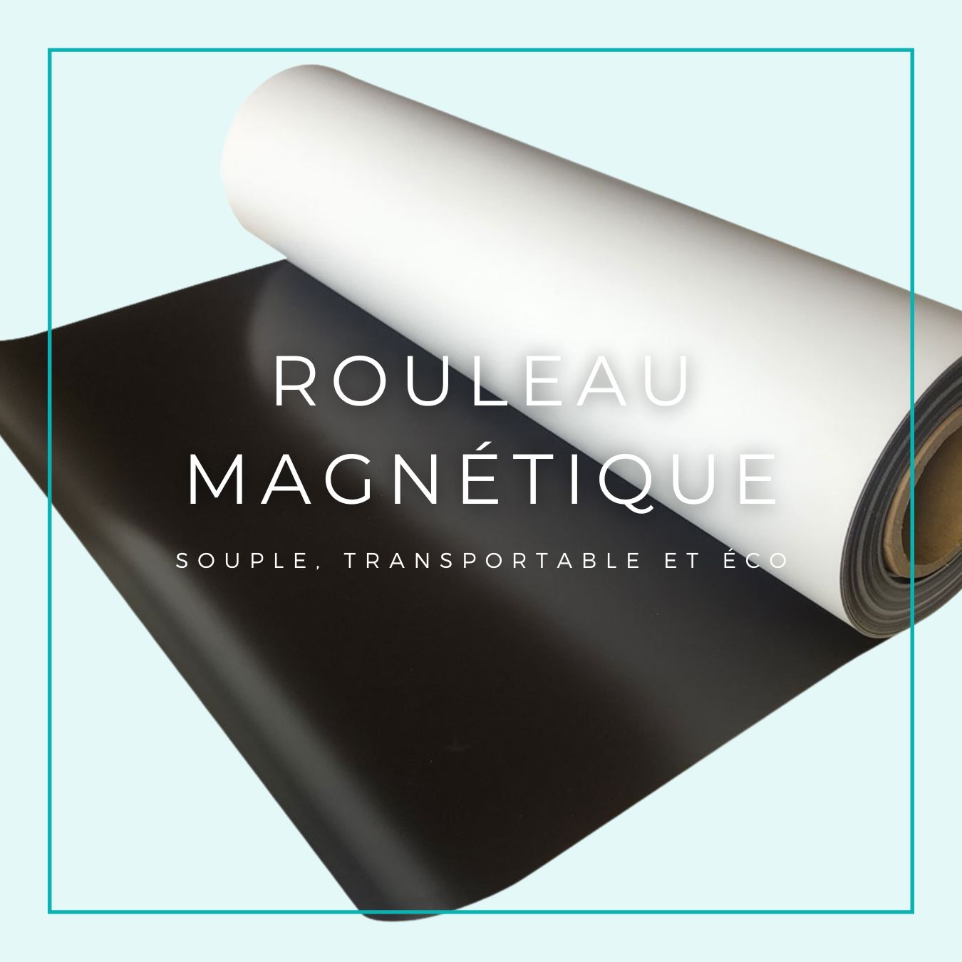 Sur rouleau magnétique plastifié effaçable à sec