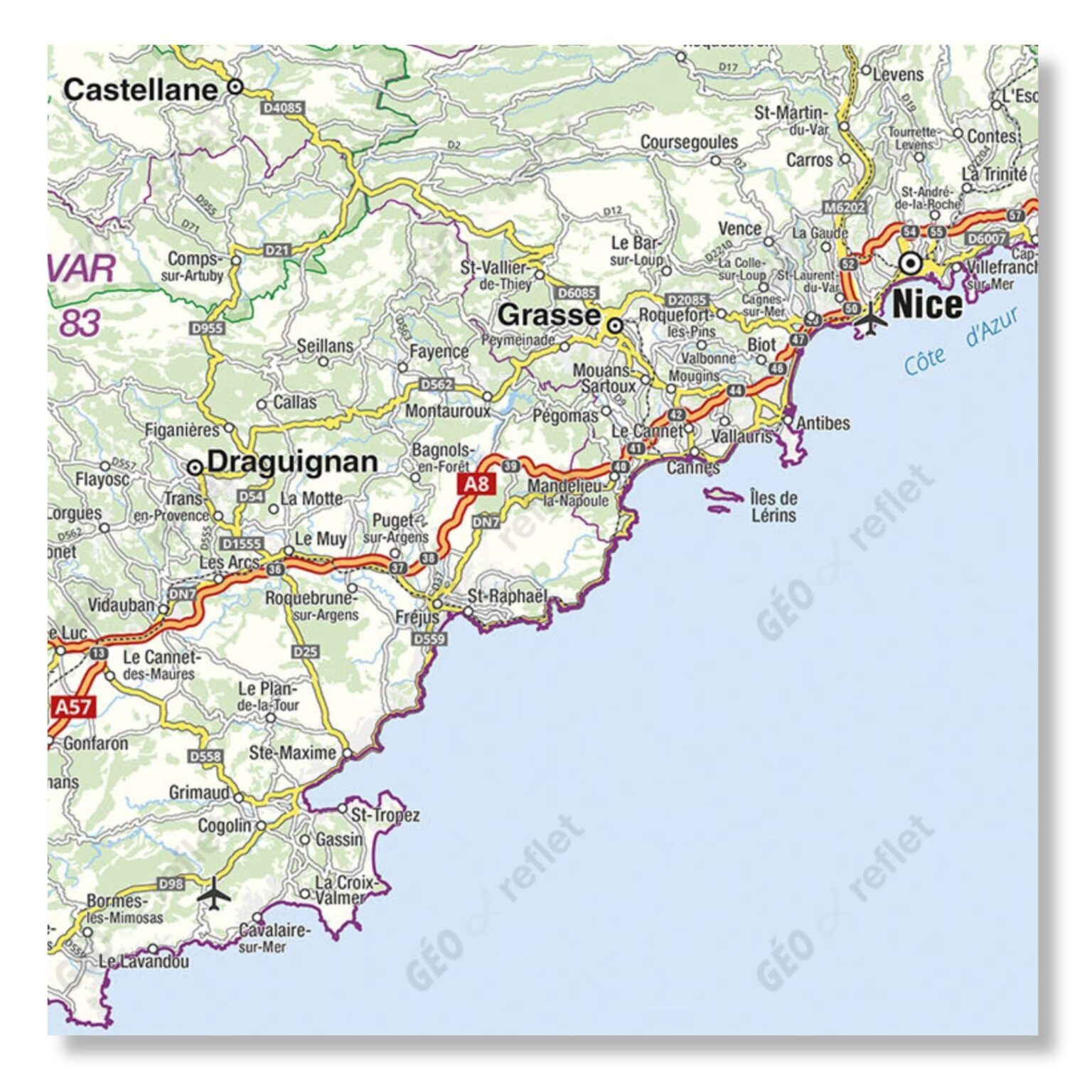 Carte Routière Région PACA : affichez votre Zone de Prospection