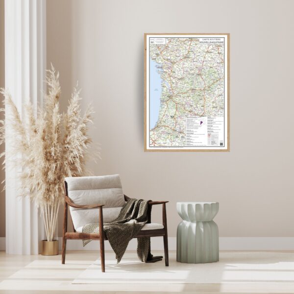 Carte routière de la région Nouvelle-Aquitaine