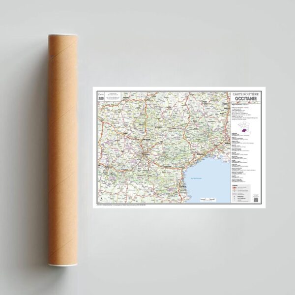Carte routière de la région Occitanie extrait 2