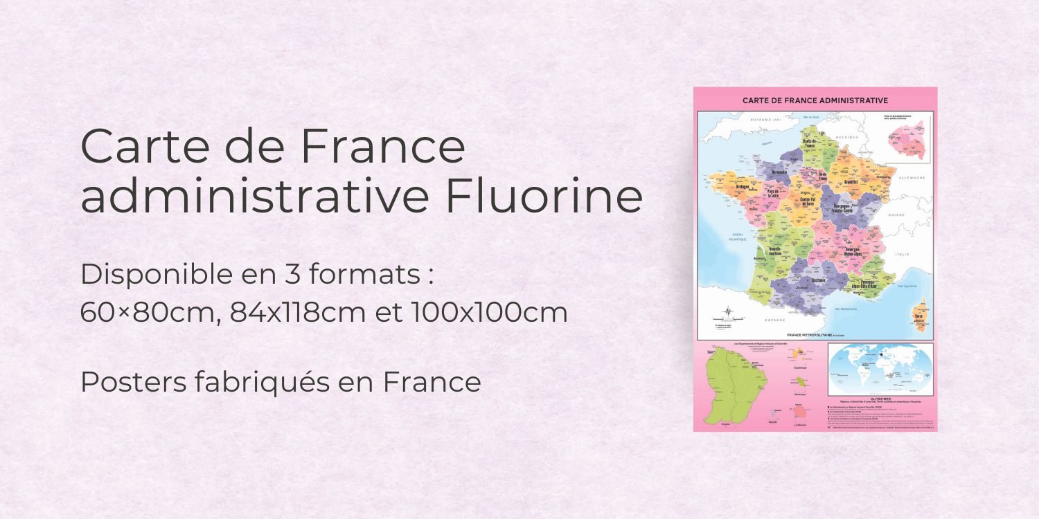Carte de France administrative fluorine