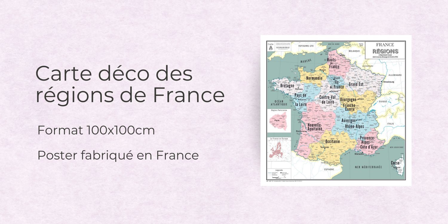 Carte de France administrative r&eacute;gions